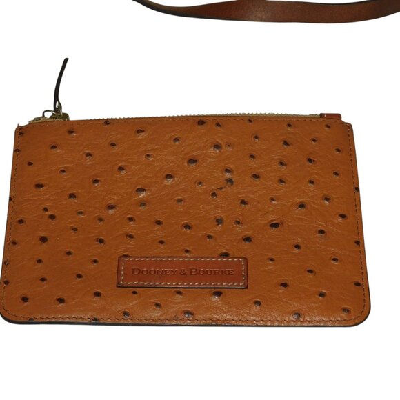 Dooney & Bourke Brown Ostrich Serena Crossbody Shoulder Bag & Purse Clutch - Picture 6 of 13